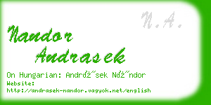 nandor andrasek business card